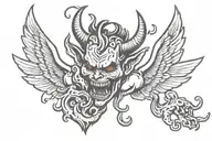 devil half angel tattoo design idea