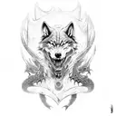Combine elements from Dark Souls and Nordic mythology to create a unique tattoo design featuring a wolf and dragon in a fierce battle tattoo design idea