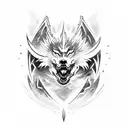 Combine elements from Dark Souls and Nordic mythology to create a unique tattoo design featuring a wolf and dragon in a fierce battle tattoo design idea