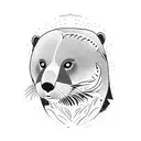 totem pole of 4 animals. An otter, a bear, an eagle and a mountain lion tattoo design idea