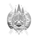 totem pole of 4 animals. An otter, a bear, an eagle and a mountain lion tattoo design idea