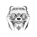 totem pole of 4 animals. An otter, a bear, an eagle and a mountain lion tattoo design idea