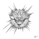 suns Logo with the sun devil and the state of Arizona  tattoo design idea