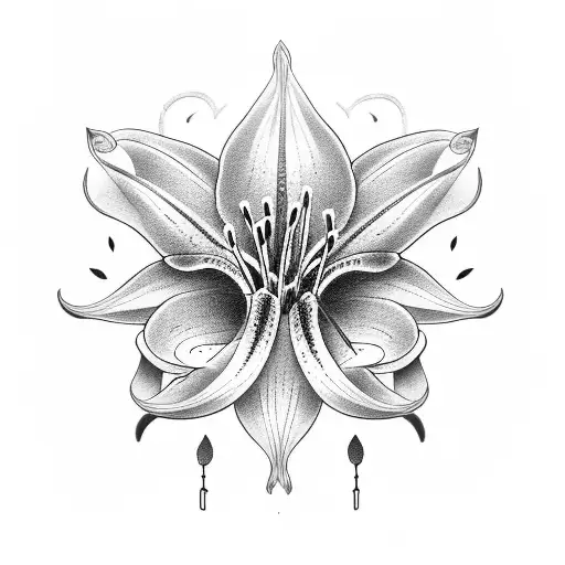asiatic lilies  tattoo design idea