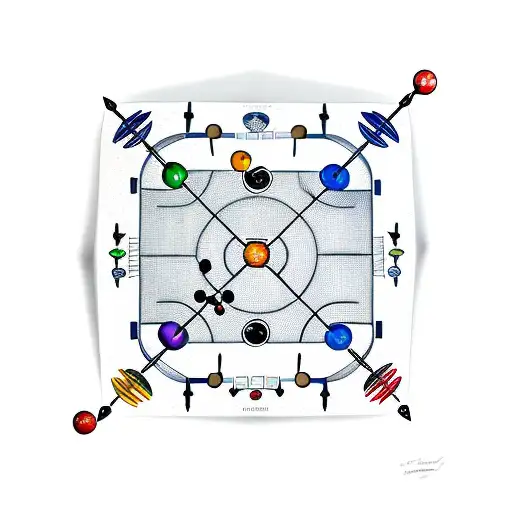 A foosball table with the Orion constellation as the playing field tattoo design idea