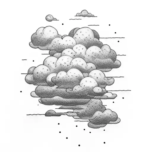 cross with clouds tattoo design idea