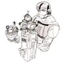 create a sleeve tattoo featuring the following shows: Thundercats He-man Robotech Red Dwarf Marvin martian Doctor who Mo tattoo design idea