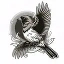 flying robin  tattoo design idea