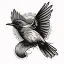 flying robin  tattoo design idea