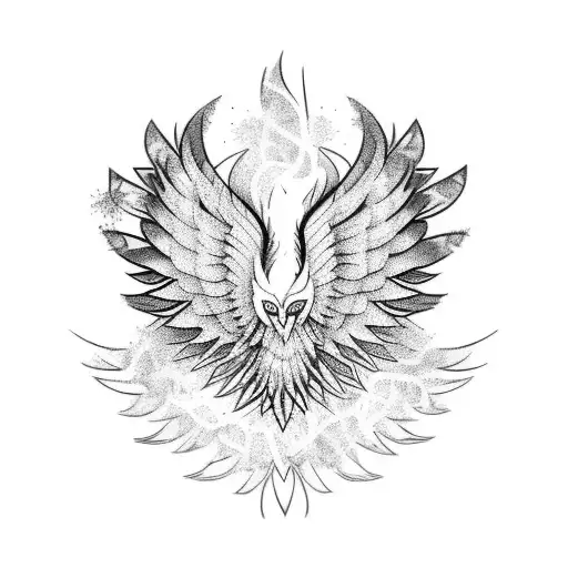 pagan sleeve with phoenix and semi colon tattoo design idea