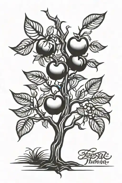 Apple tree tattoo design idea