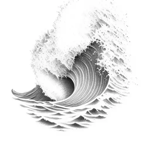 want me to be a shade but I'm made for a big wave tattoo design idea