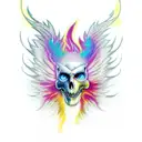 Phoenix rising from ashes tattoo design idea