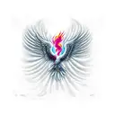 Phoenix rising from ashes tattoo design idea
