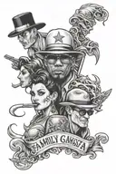 family gangsta tattoo design idea