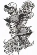 family gangsta tattoo design idea