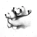 bear with 2 cubs tattoo design idea