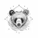 bear with 2 cubs tattoo design idea