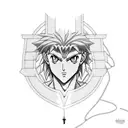 hunter x hunter kurapika nen chains tattoo design idea