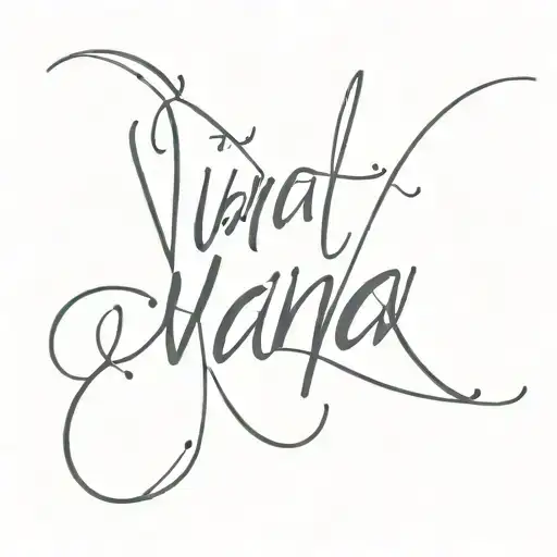 the name vana in thick cursive tattoo design idea
