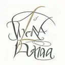 a tattoo that sits above the eyebrow saying “vana” in thick cursive writing tattoo design idea