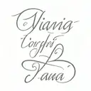 a tattoo that sits above the eyebrow saying “vana” in thick cursive writing tattoo design idea