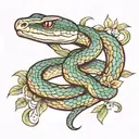 tattoo of a snake on collar bone tattoo design idea