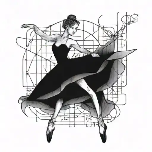 a ballerina dance in maths equation tattoo design idea