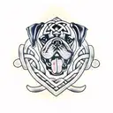 A traditional Celtic knotwork design incorporating boxer dog faces tattoo design idea