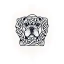 A traditional Celtic knotwork design incorporating boxer dog faces tattoo design idea