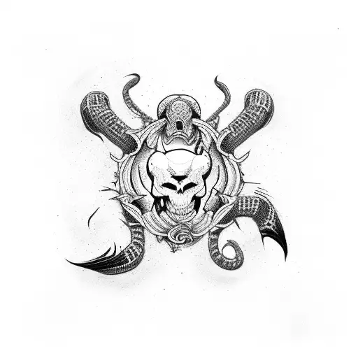 caveira com cobra tattoo design idea