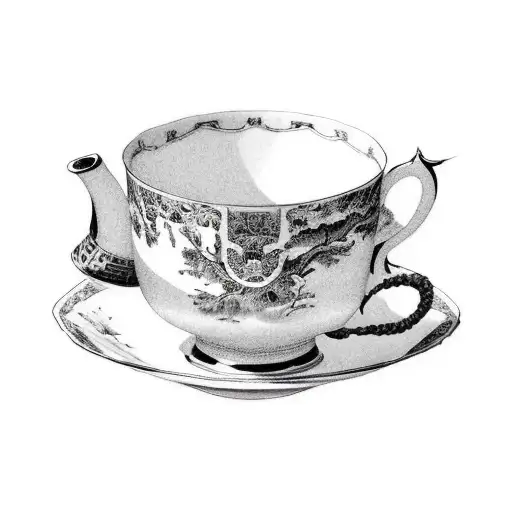 A china teacup tattoo design idea