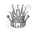 Basketball player wearing a crown of musical notes tattoo design idea