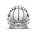 Basketball player wearing a crown of musical notes tattoo design idea