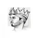 Basketball player wearing a crown of musical notes tattoo design idea