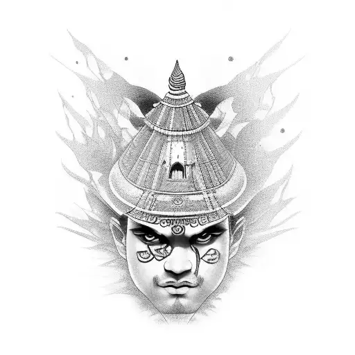 indian + japnese +greek tattoo design idea