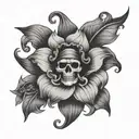 pirate flower tattoo design idea