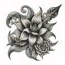 pirate flower tattoo design idea