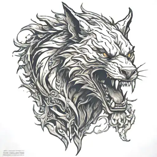 kratos fenrir carnage tattoo design idea