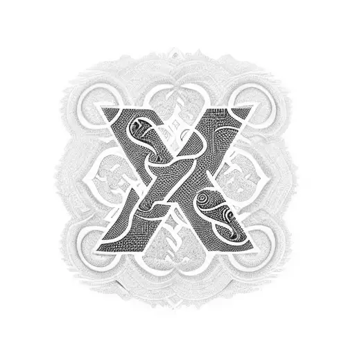 letters S and E, suminagashi style tattoo design idea