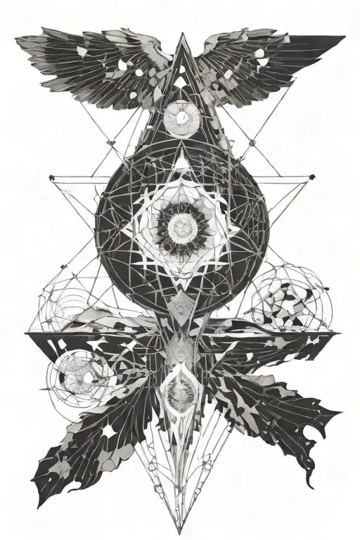 A cosmic traveler exploring different dimensions, symbolizing the journey of self-discovery tattoo design idea