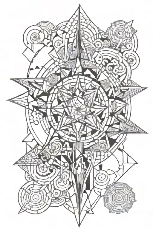 An abstract representation of the spiritual enlightenment experienced during a trip on LSD tattoo design idea