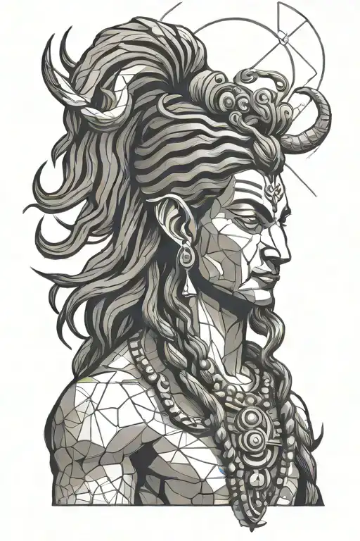 The indian god shiva  tattoo design idea