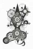 An abstract representation of the spiritual enlightenment experienced during a trip on LSD tattoo design idea