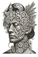 An abstract representation of the spiritual enlightenment experienced during a trip on LSD tattoo design idea