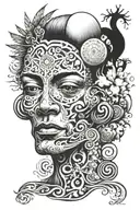 An abstract representation of the spiritual enlightenment experienced during a trip on LSD tattoo design idea