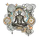 An abstract representation of the spiritual enlightenment experienced during a trip on LSD tattoo design idea