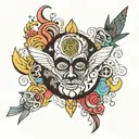 An abstract representation of the spiritual enlightenment experienced during a trip on LSD tattoo design idea