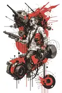 A cosmic traveler exploring different dimensions, symbolizing the journey of self-discovery tattoo design idea