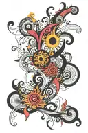 An abstract representation of the spiritual enlightenment experienced during a trip on LSD tattoo design idea